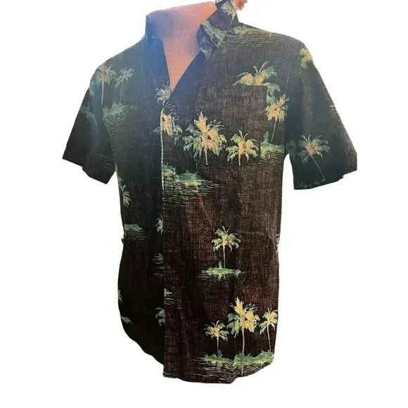 Carbon short sleeve button up Hawaiian shirt size medium - Picture 2 of 6